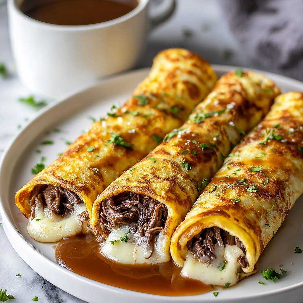 French Dip Tortilla Rollups: Easy Beefy Appetizer! Recipe - Recipe Image
