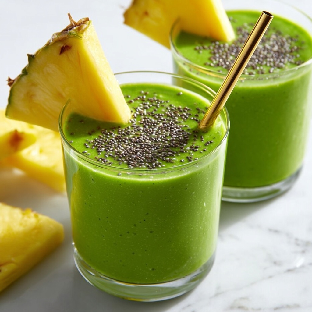 Tropical Green Detox Smoothie Recipe - Recipe Image