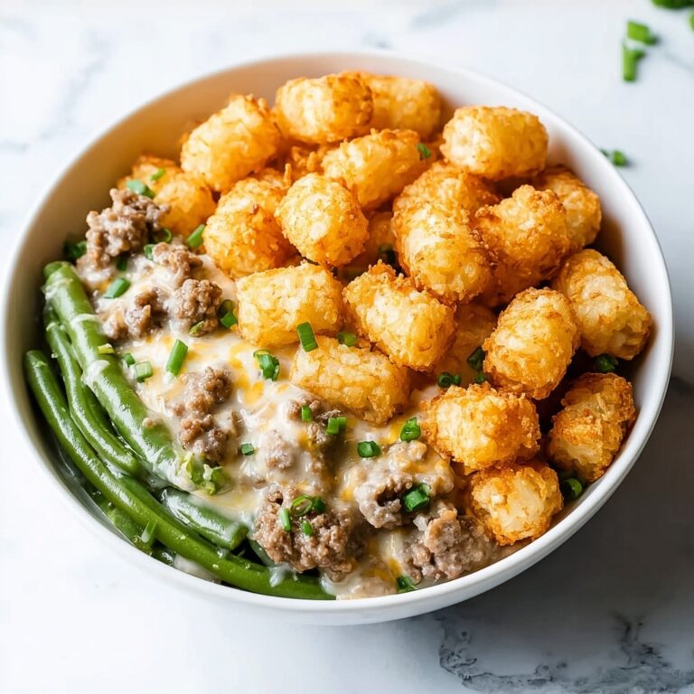 Green Bean Casserole with Tater Tots : Irresistibly Cozy Recipe