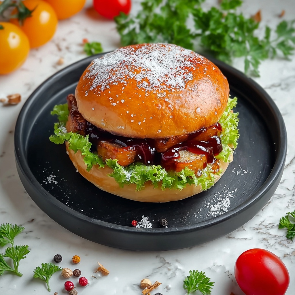 Sticky Crispy Chicken Thighs Burger with Honey Soy Glaze Recipe - Recipe Image