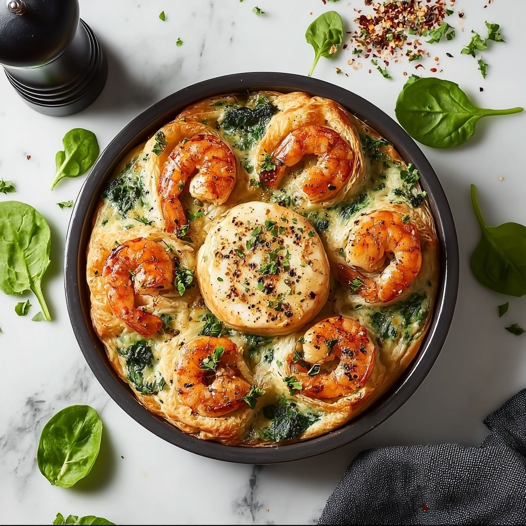 Shrimp and Spinach Stuffed Pasta Rolls with Roasted Red Pepper Cream Recipe - Recipe Image