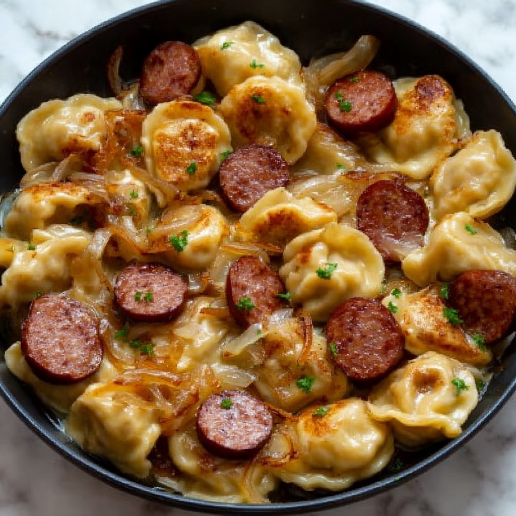 Pierogies and Kielbasa Skillet Dinner Recipe - Recipe Image