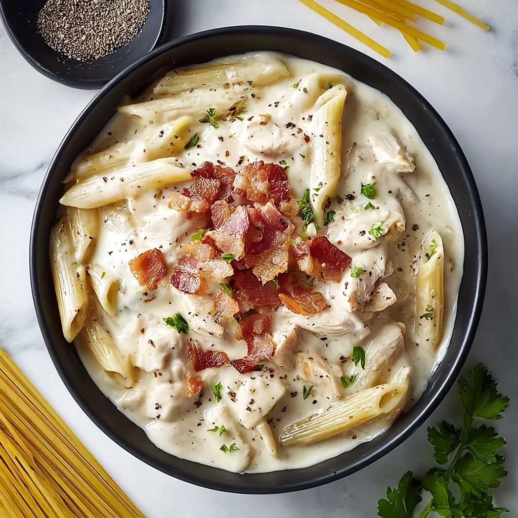 Creamy Chicken Bacon Ranch Pasta Recipe - Recipe Image