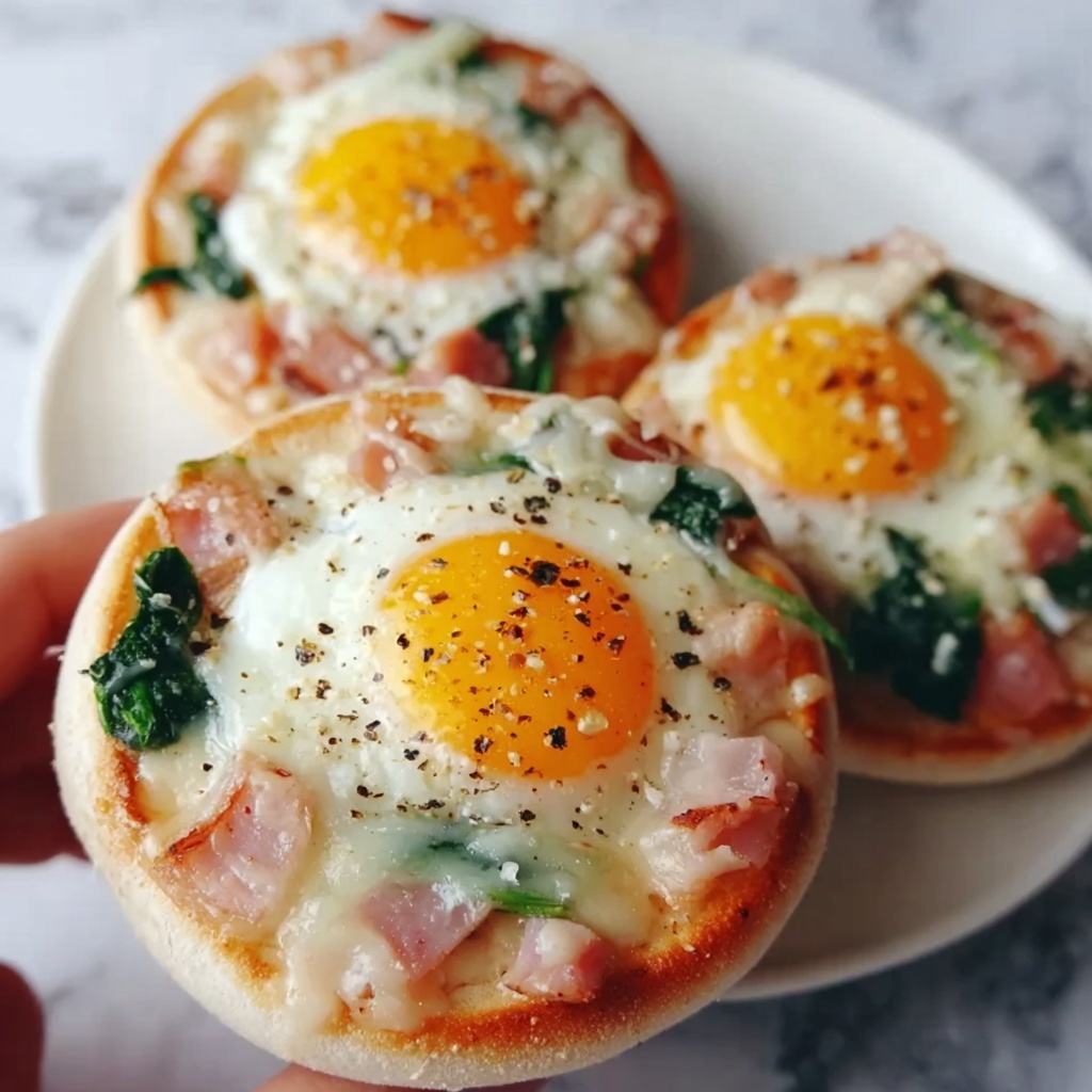 English Muffin Breakfast Pizzas Recipe - Recipe Image