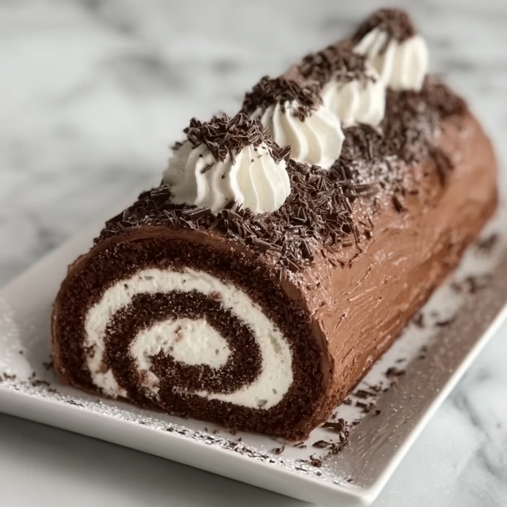 Classic Yule Log Cake Recipe - Recipe Image