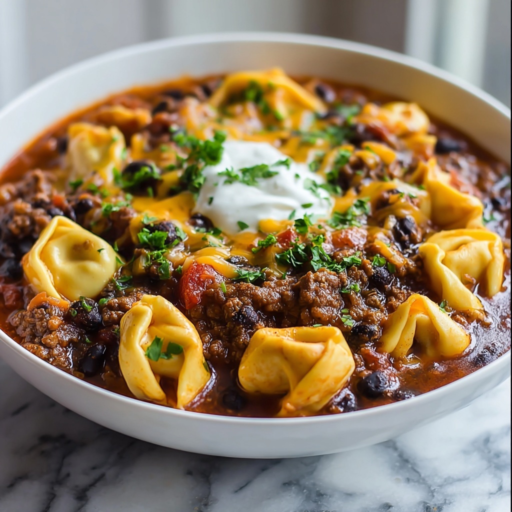 Cheesy Beef Enchilada Tortellini Bake Recipe - Recipe Image