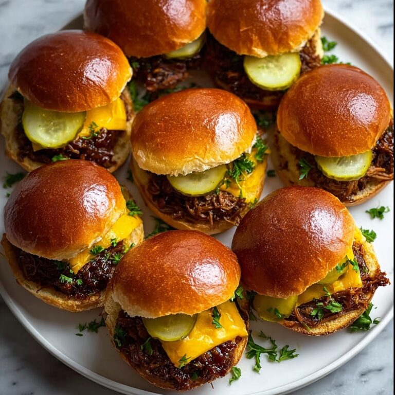 Smoky BBQ Cowboy Sliders with Crispy Onions and Tangy Pickles Recipe