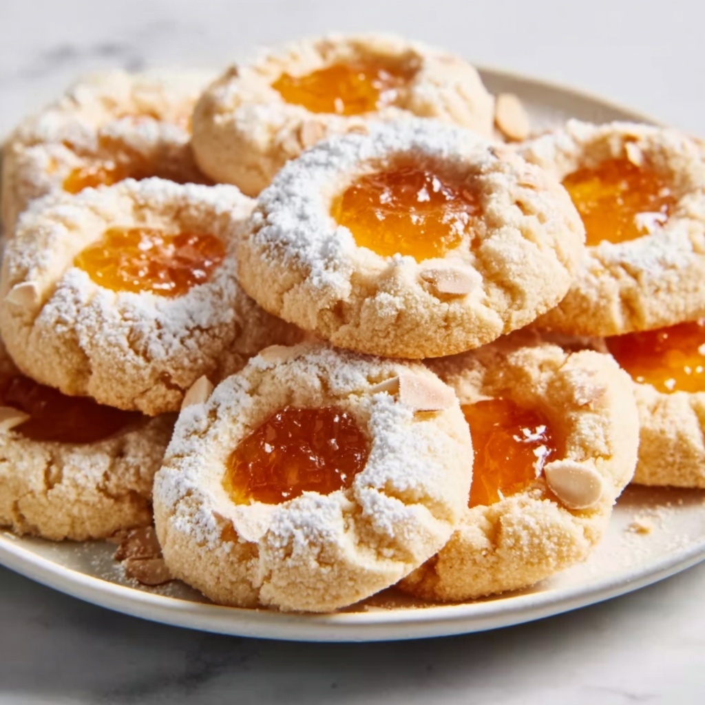 Apricot Almond Thumbprint Cookies Recipe - Recipe Image
