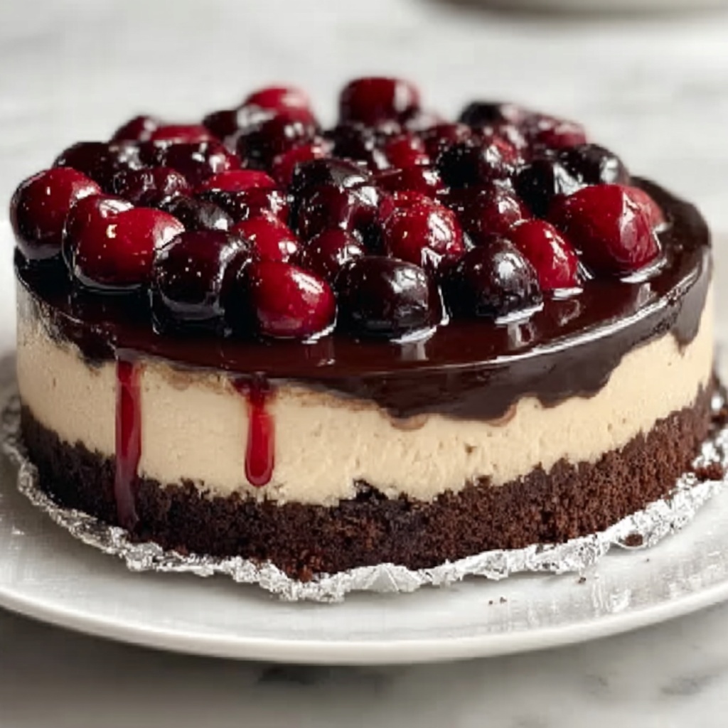 Decadent Black Forest Cheesecake Recipe - Recipe Image