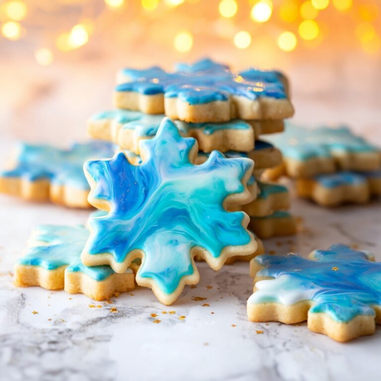 Marbled Christmas Butter Cookies with Powdered Sugar Icing Recipe