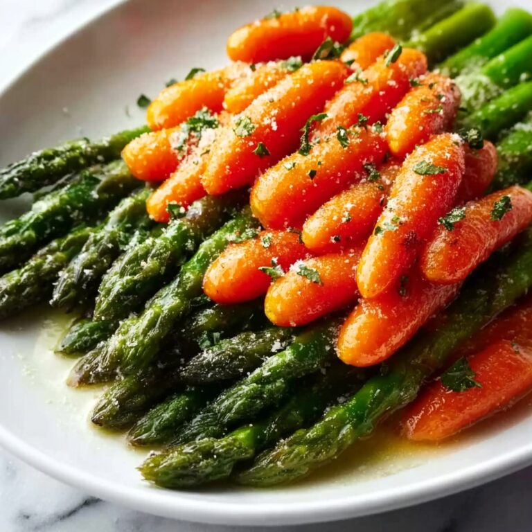 Roasted Asparagus and Carrots with Garlic, Thyme, and Parmesan Recipe