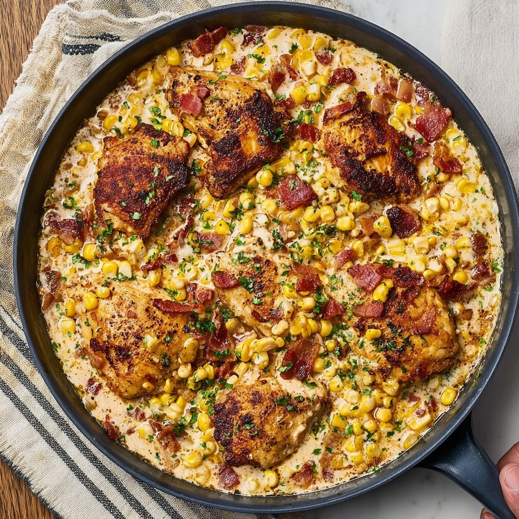 One-Pot Couscous Chicken with Bacon and Corn Recipe - Recipe Image