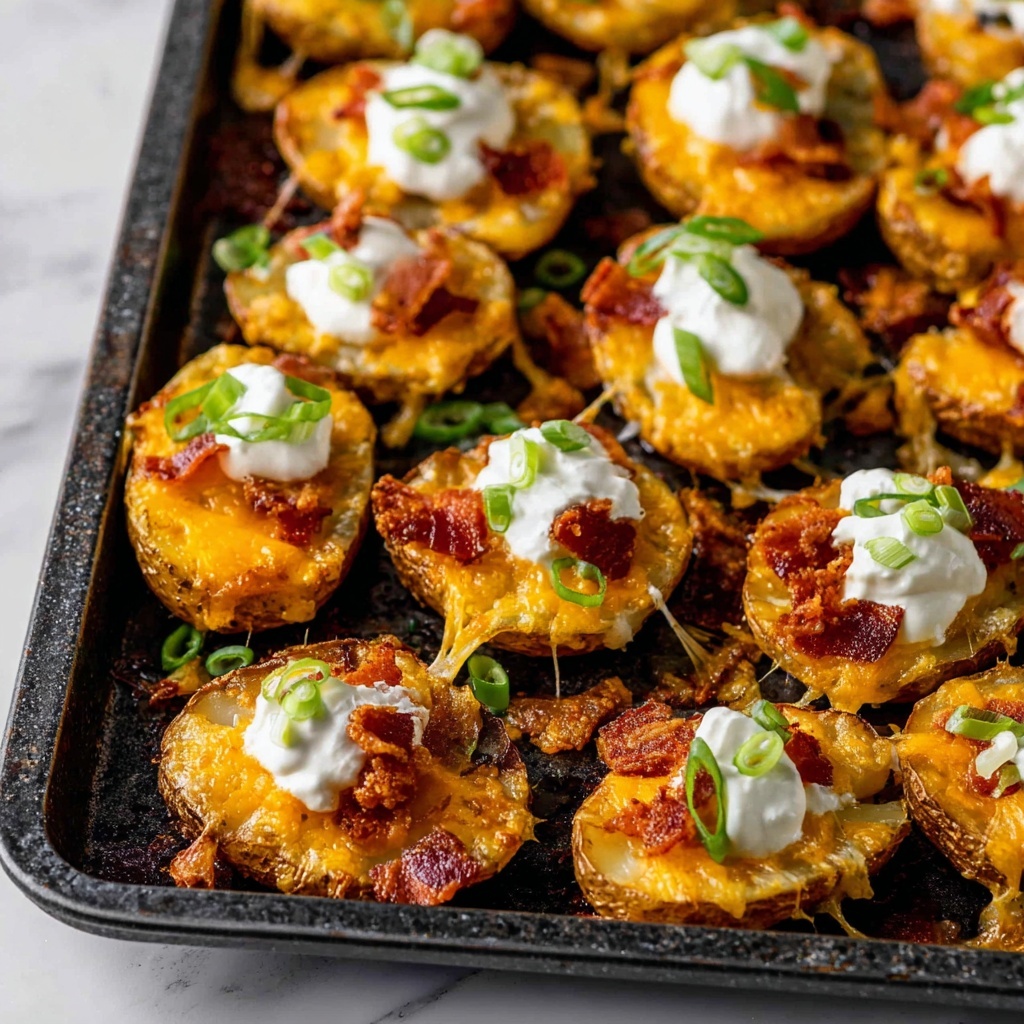 Crispy Potato Skin Bites with Cheddar, Bacon, and Green Onions Recipe - Recipe Image