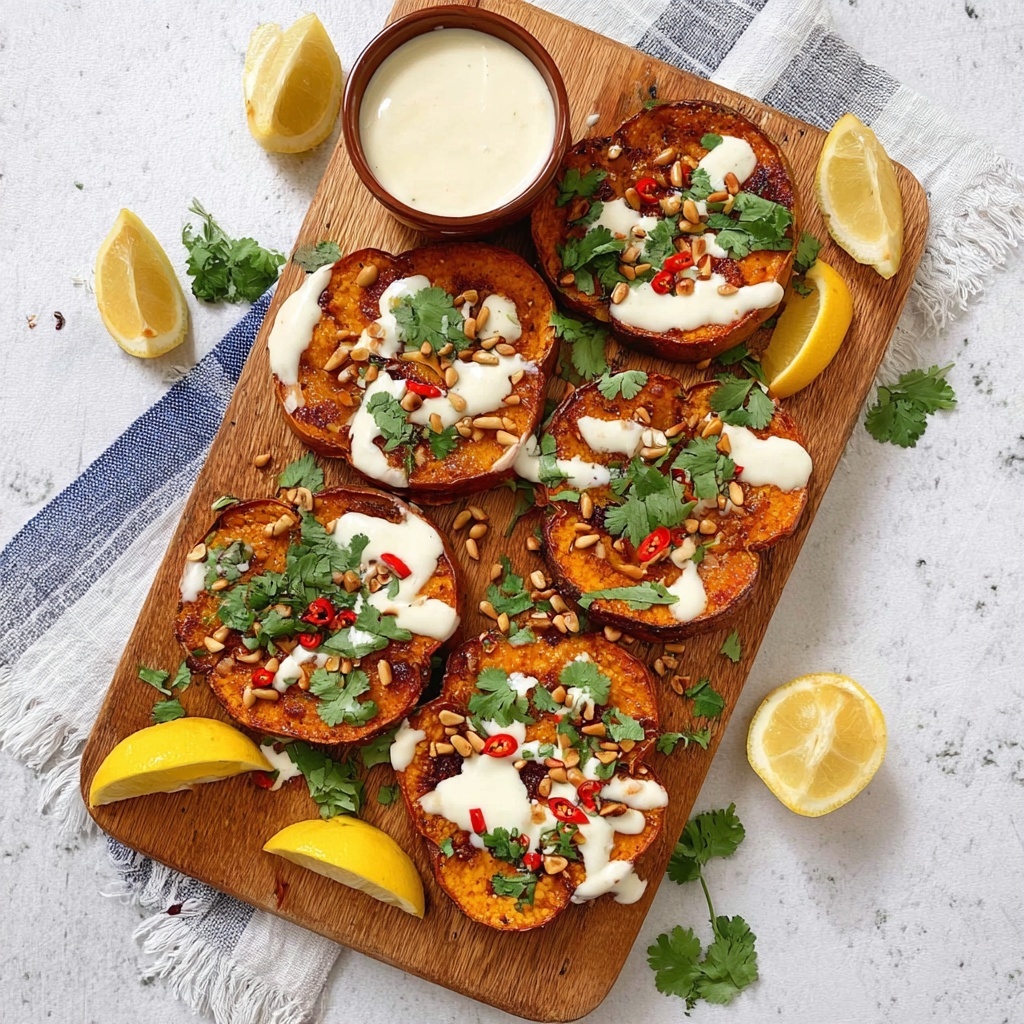 Cinnamon Roasted Pumpkin with Greek Yogurt, Pine Nuts, and Spicy Chilli Recipe - Recipe Image