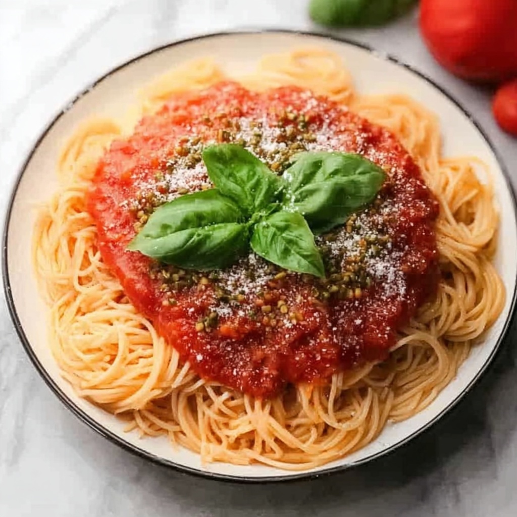 Homemade Spaghetti with Fresh Tomato Basil Sauce Recipe - Recipe Image