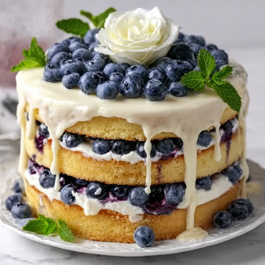 Dreamy Blueberry Shortcake Cake Recipe - Recipe Image