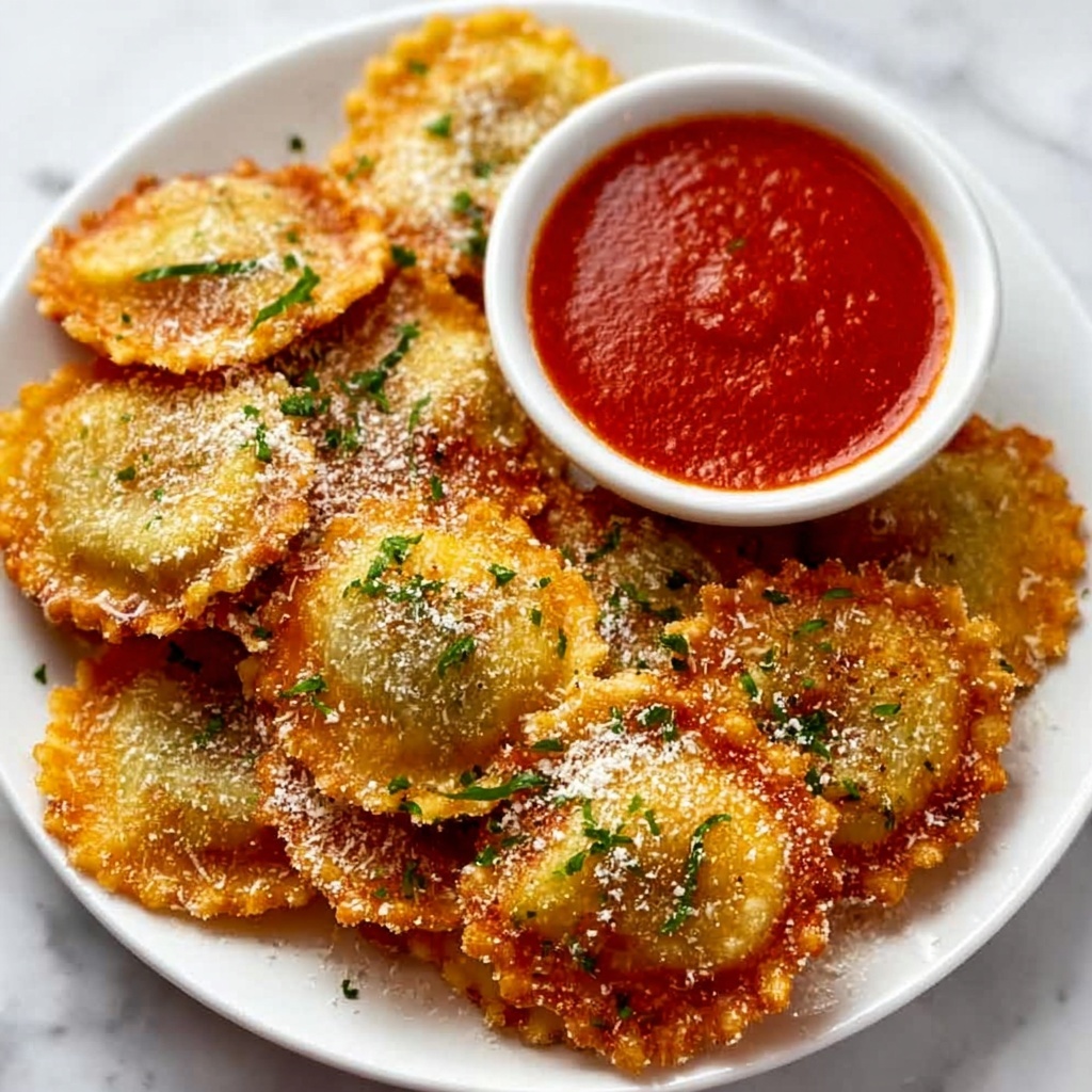 Air Fryer Crispy Ravioli with Parmesan and Italian Seasoning Recipe - Recipe Image