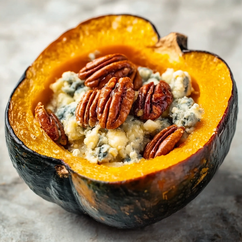 Maple Blue Cheese Pecan Roasted Acorn Squash Recipe - Recipe Image