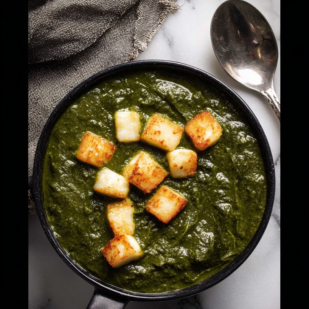 Creamy Palak Paneer with Fresh Homemade Cheese Recipe - Recipe Image