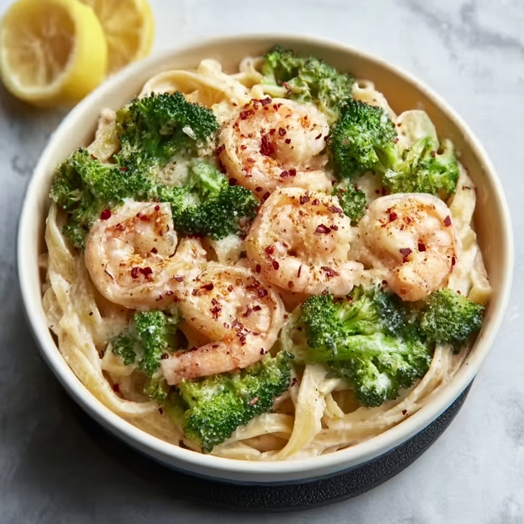 Lemon Pepper Shrimp and Broccoli Pasta Recipe - Recipe Image