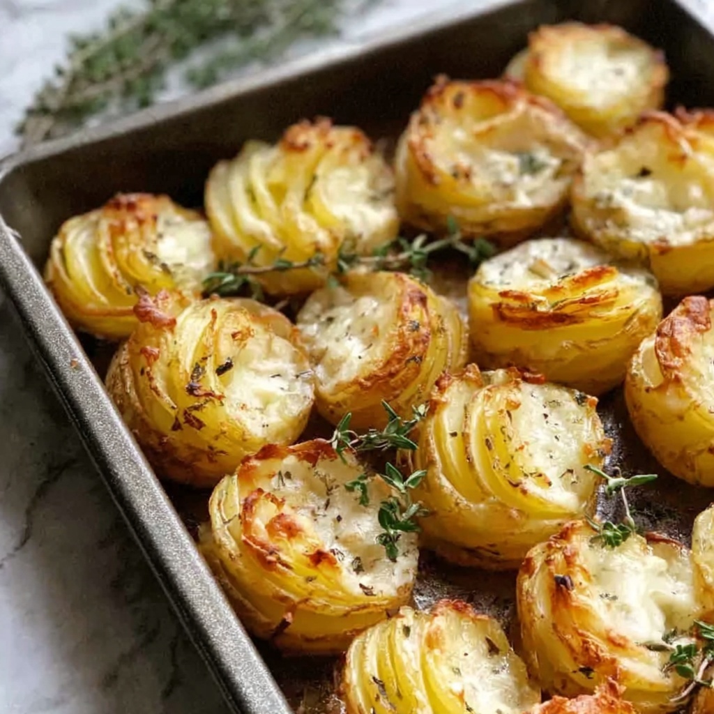 Cheesy Garlic Herb Roasted Potatoes Recipe - Recipe Image