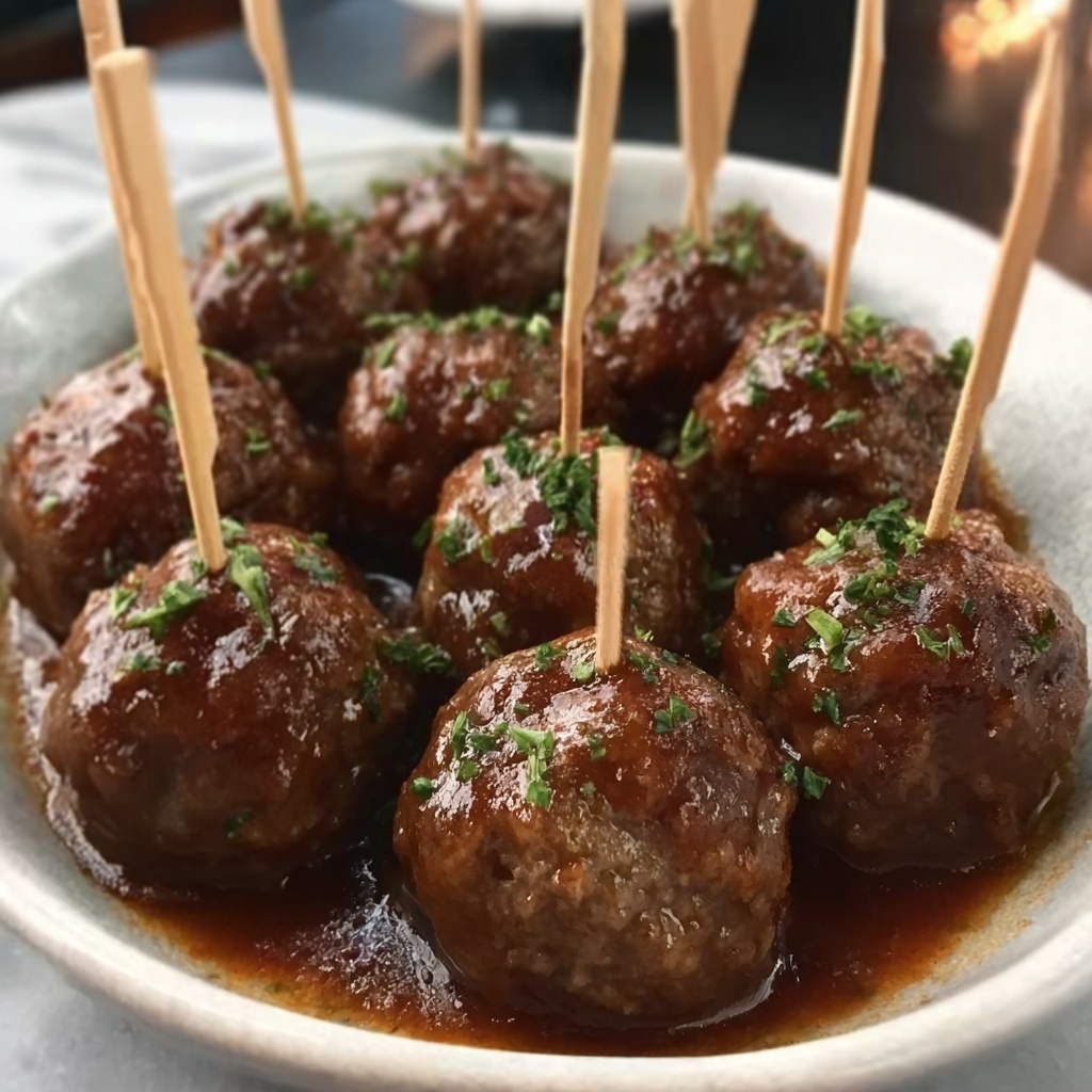 Cocktail Meatballs in Chili-Grape Jelly Sauce Recipe - Recipe Image