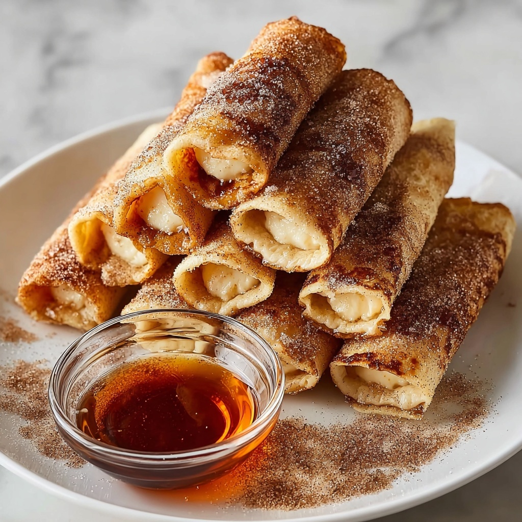 French Toast Roll-Ups with Cream Cheese Filling and Toppings Recipe - Recipe Image