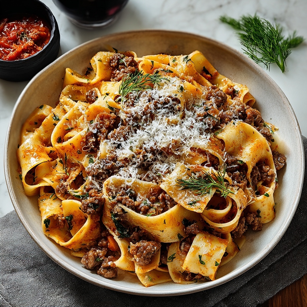 Creamy Calabrian Chili Pappardelle with Beef Sausage & Fennel Recipe - Recipe Image
