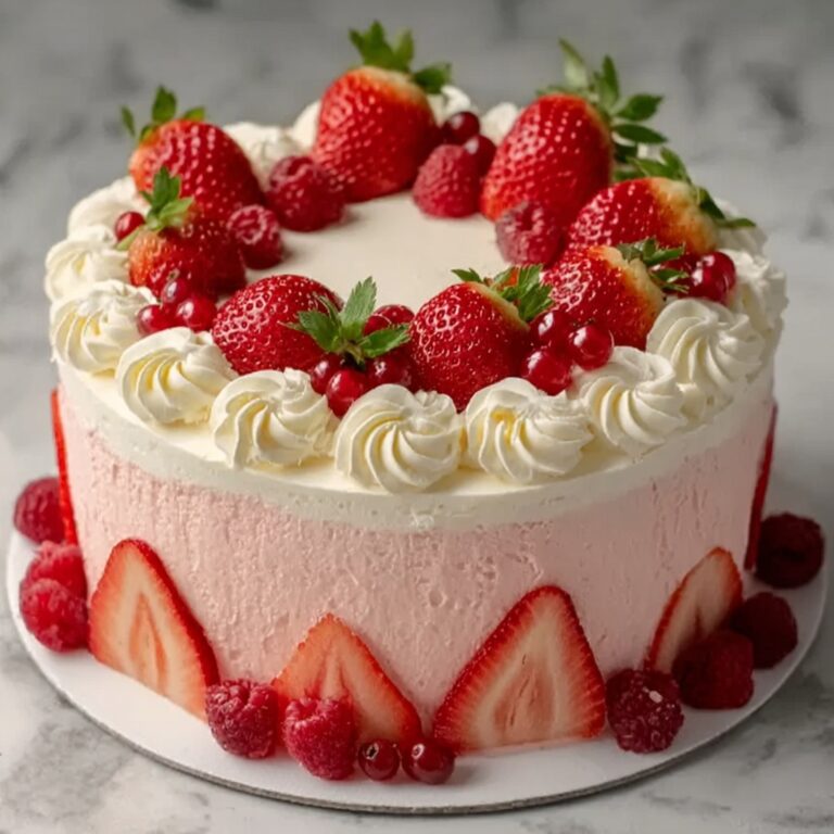 Vanilla Strawberry Ombre Cake Recipe