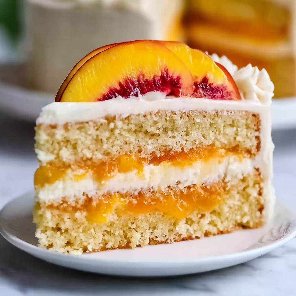 Peach Cake with Brown Sugar Frosting Recipe - Recipe Image