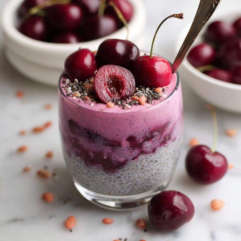 Cherry Chia Pudding with Toasted Cherries and Cream Recipe