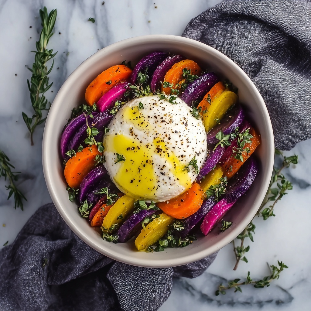 Vibrant Roasted Beets & Carrots with Creamy Burrata Salad Recipe - Recipe Image