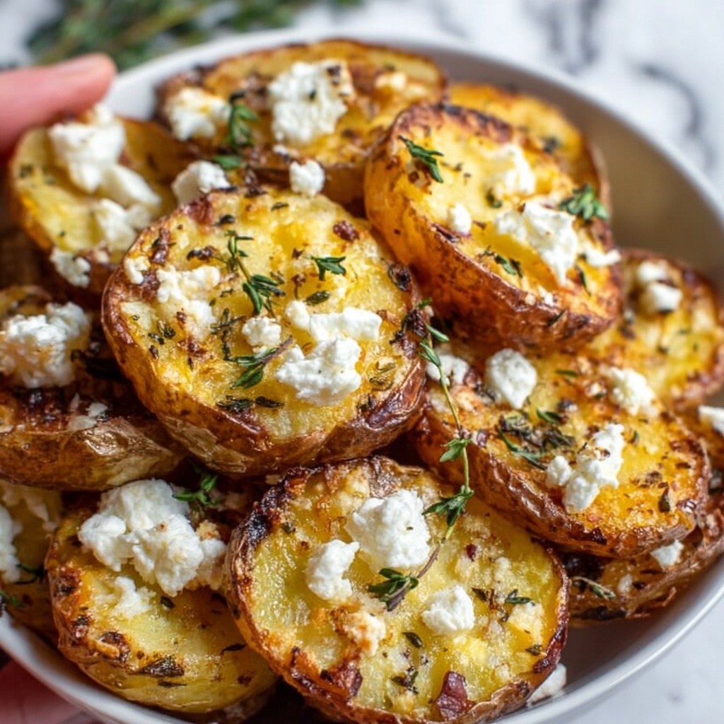 Roasted Potatoes with Baked Feta and Garlic Recipe - Recipe Image