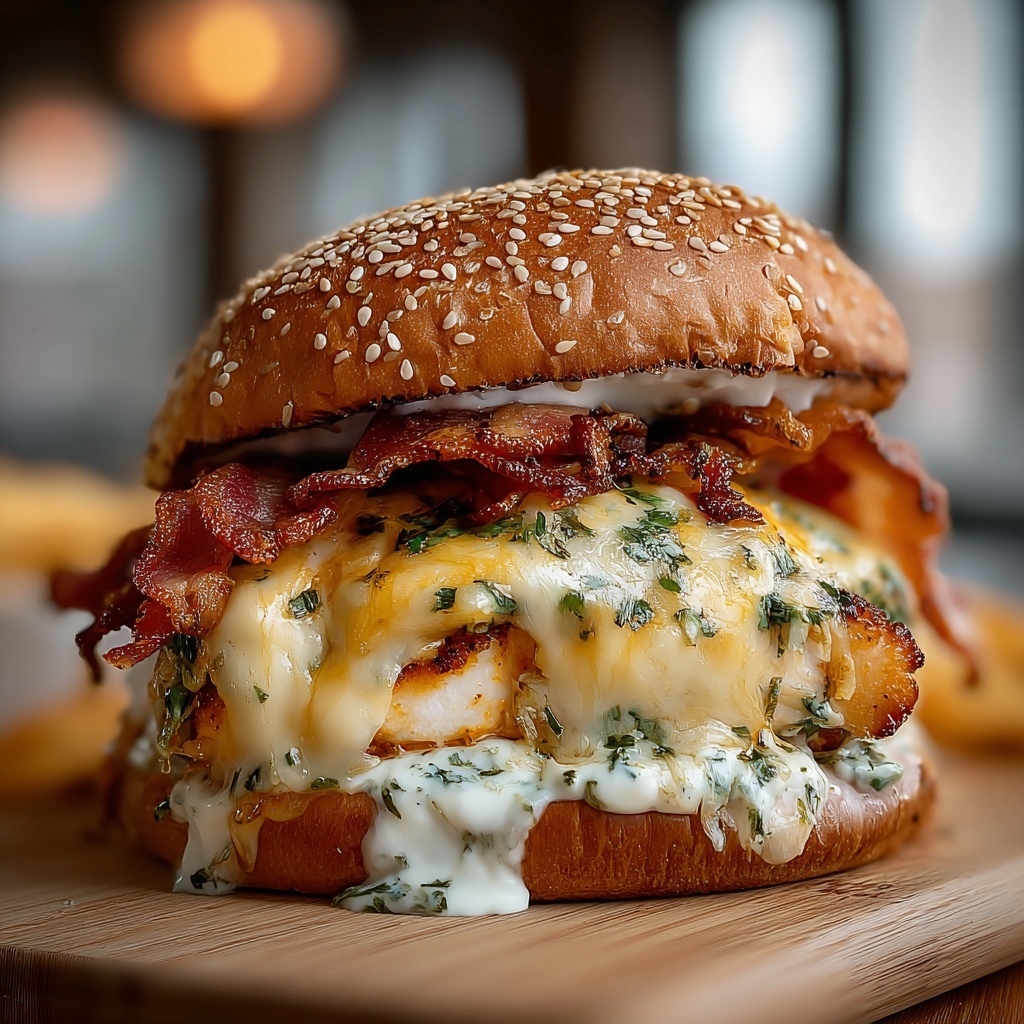 Easy and Cheesy Chicken Bacon Ranch Sandwich Recipe - Recipe Image