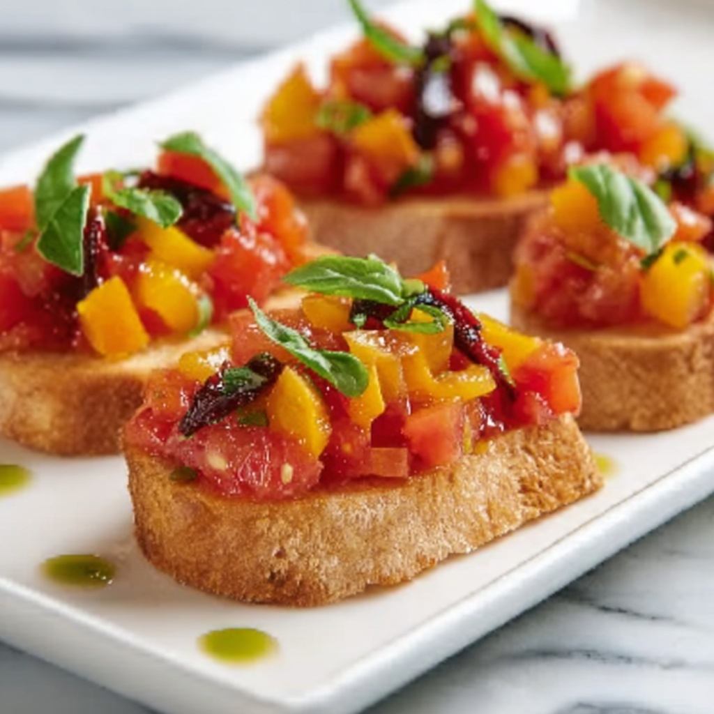 Tomato and Pepper Bruschetta Recipe - Recipe Image