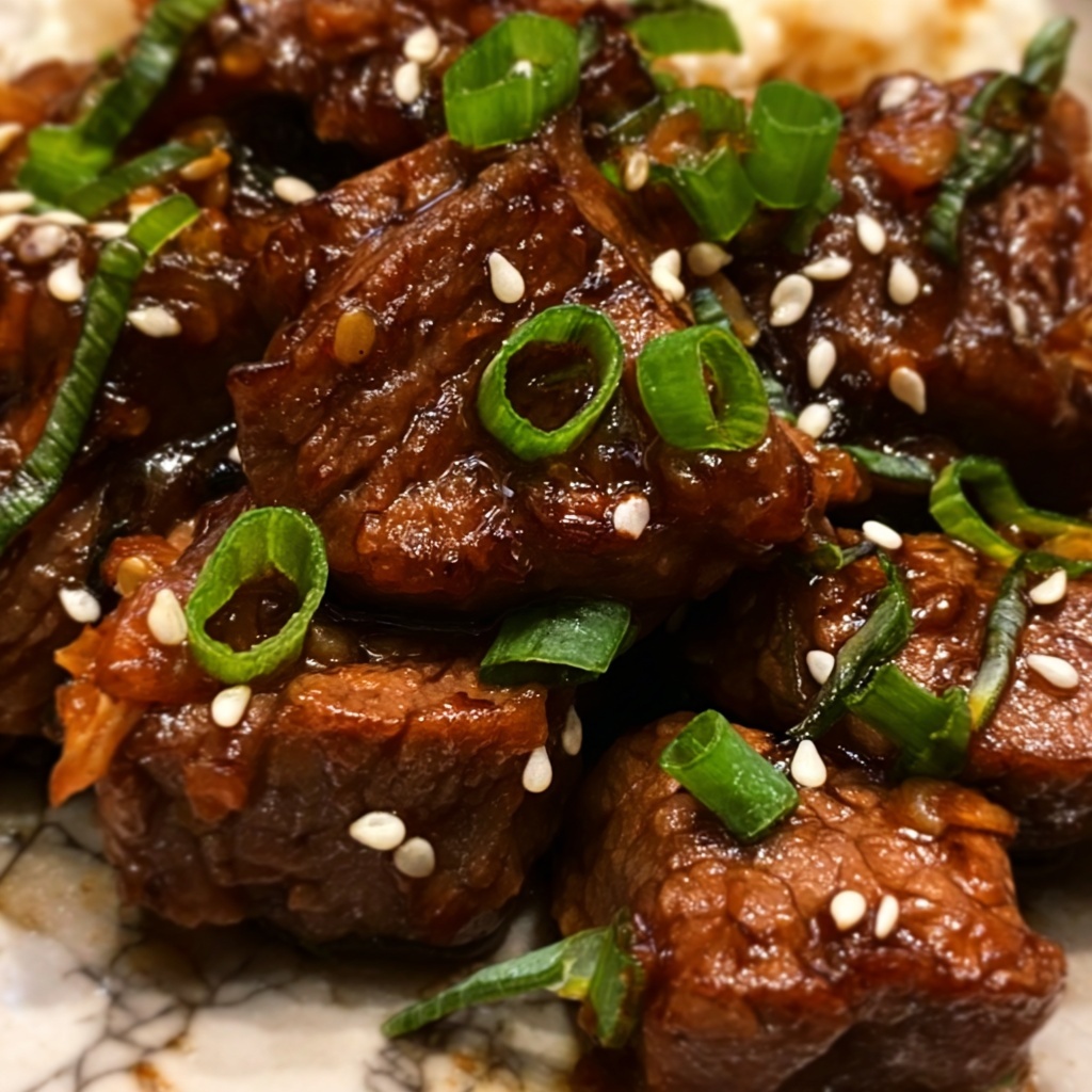 Honey Garlic Lamb with Pickled Cucumber Recipe - Recipe Image