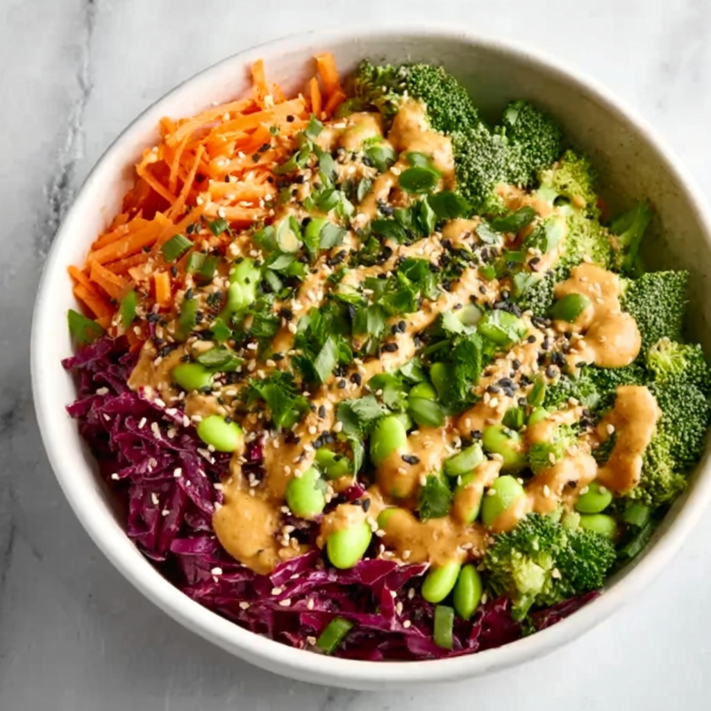 Crunchy Asian Edamame Salad with Peanut Dressing Recipe - Recipe Image