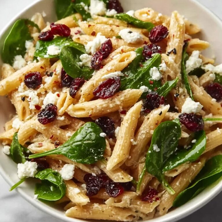 Feta & Cranberry Penne Salad with Orange Vinaigrette Recipe