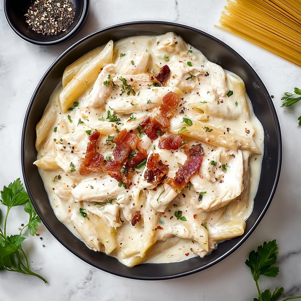 Creamy Chicken Bacon Ranch Pasta Recipe - Recipe Image