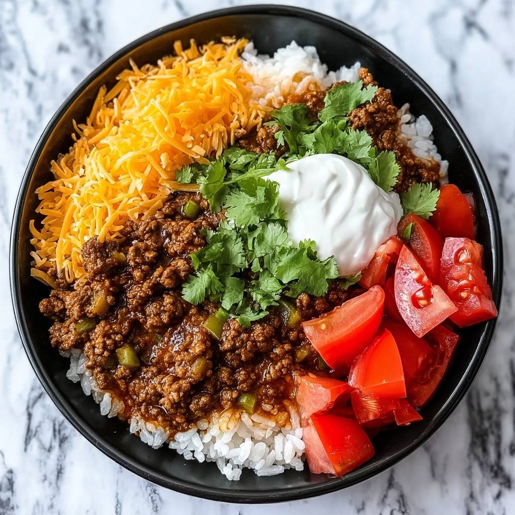 Cheesy Taco Ground Beef and Rice Recipe - Recipe Image