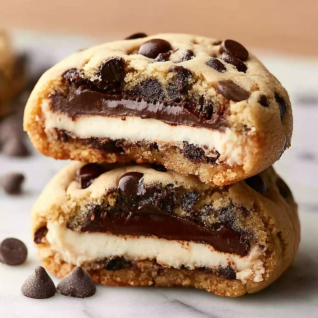 Cheesecake Stuffed Chocolate Chip Cookies Recipe - Recipe Image