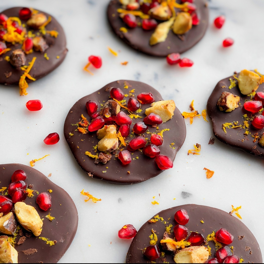 Healthy Dark Chocolate Pomegranate Pistachio Treats Recipe - Recipe Image