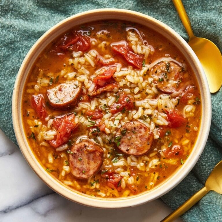 Spicy Jambalaya Soup with Andouille Sausage and Chicken Recipe