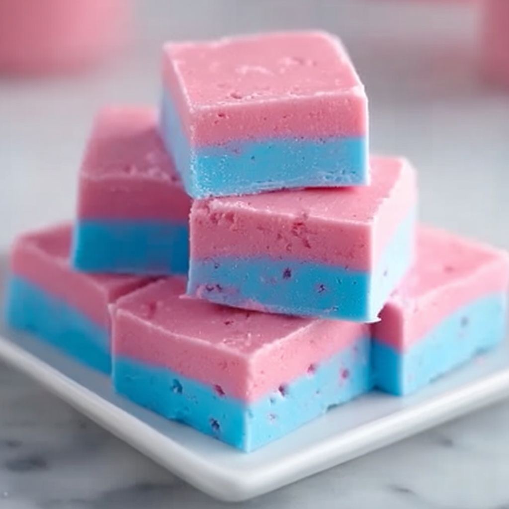 Homemade Cotton Candy Fudge Recipe - Recipe Image