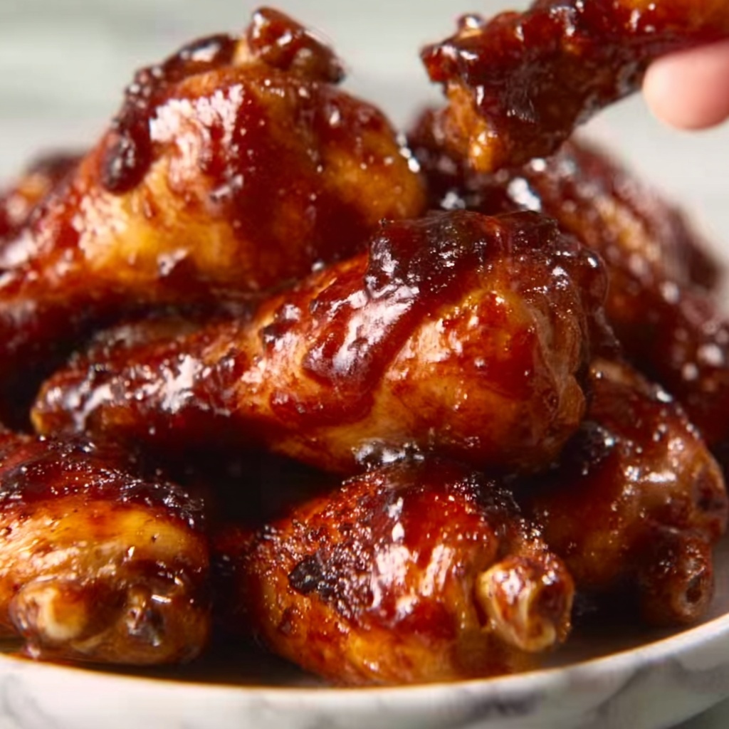 Hot Honey Peach Wings Recipe - Recipe Image