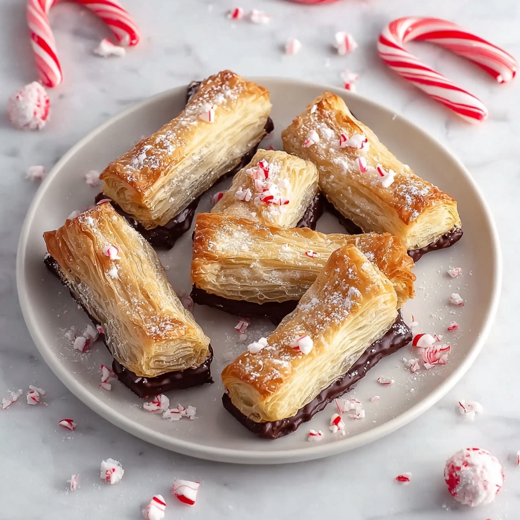 Delicious Peppermint Puff Pastry Sticks for Festive Snacking Recipe - Recipe Image