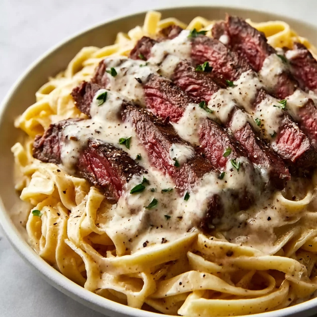 Creamy Cajun Steak Alfredo Recipe - Recipe Image