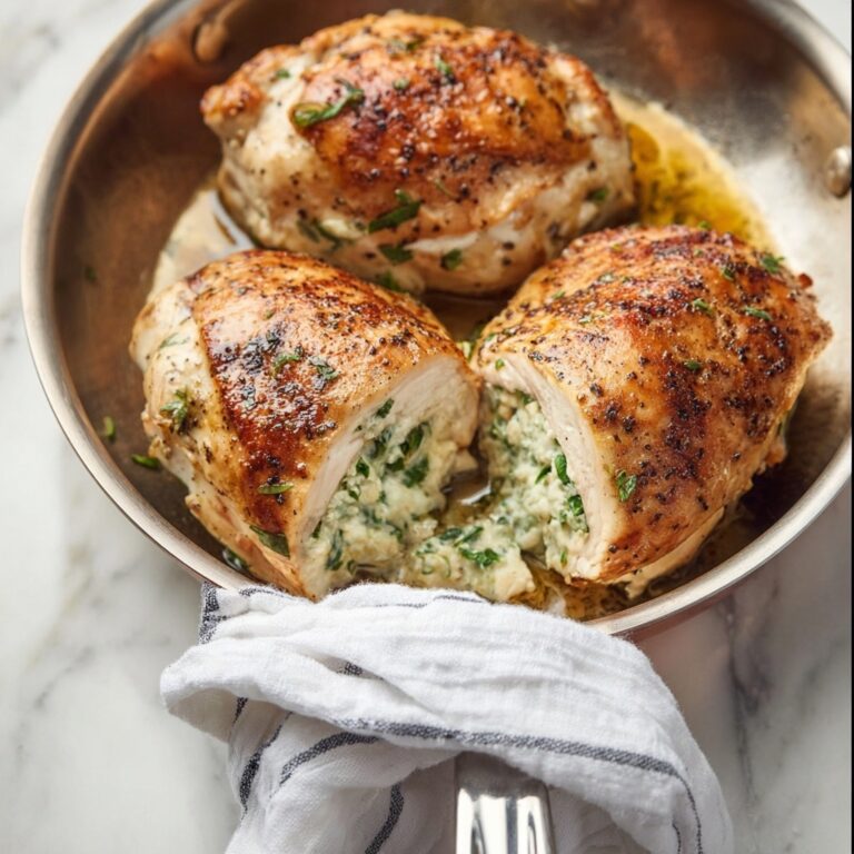 Cheesy Spinach Stuffed Chicken Breast Recipe