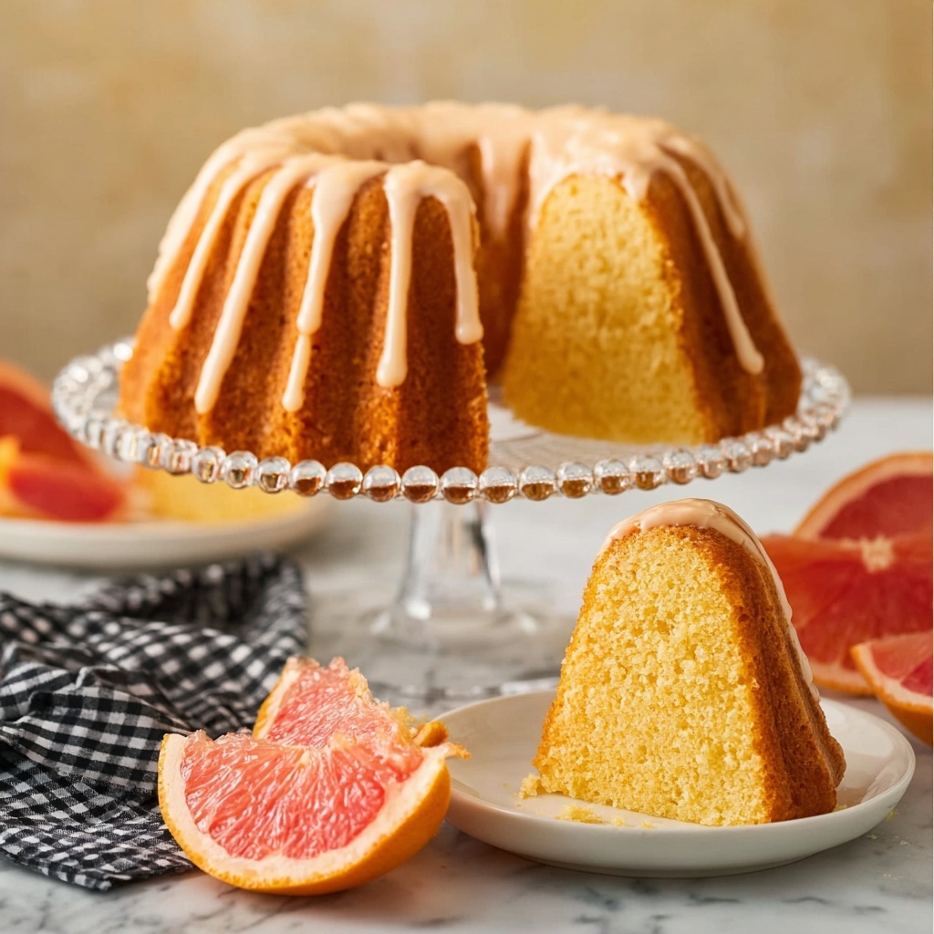 Pink Grapefruit Cake with Ginger Grapefruit Glaze Recipe - Recipe Image
