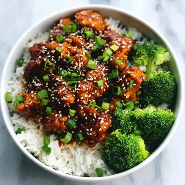 Spicy Korean Chicken with Steamed Rice and Broccoli Recipe